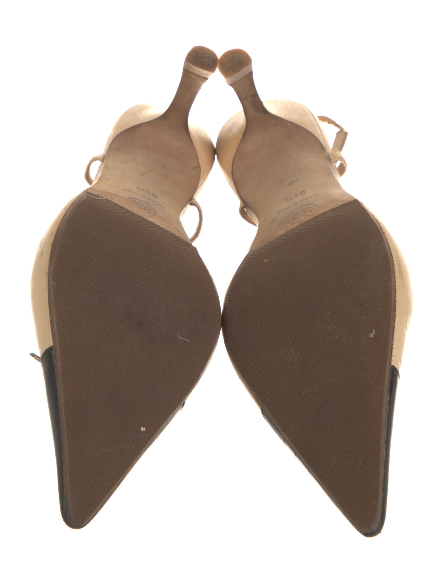 Chanel Vintage Interlocking CC Logo Slingback Pumps